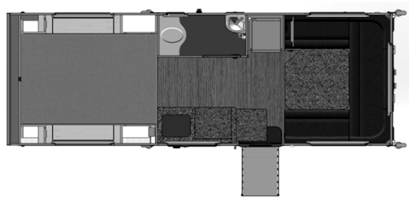 LuxLander 3.5m Hard-Top Motorhome POD floor plan
